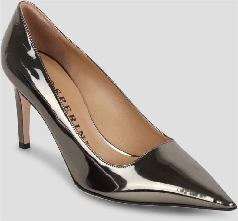 Prosperine Spiegel Effect Puntige Pumps Medium Hak Gray Dames