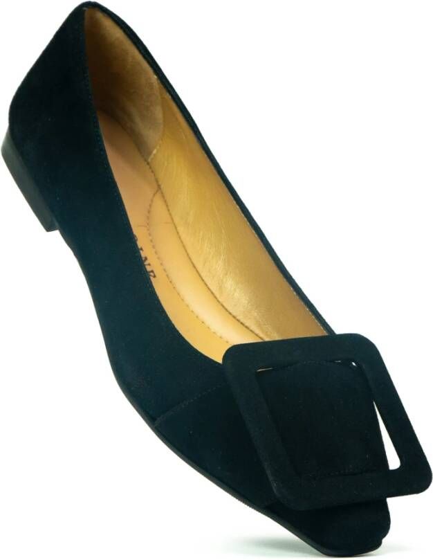 Prosperine Suède Ballerina met Accessoire Black Dames