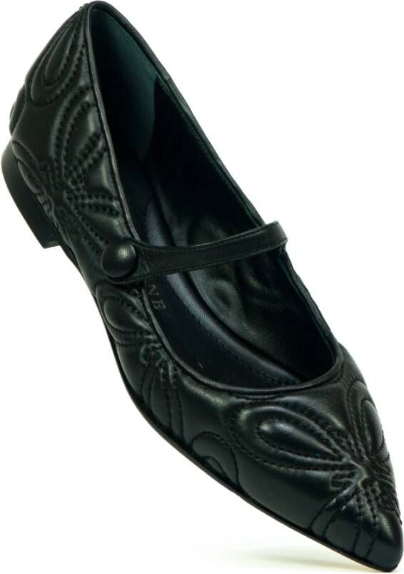 Prosperine Zwarte Nappa Loafer met Veters Black Dames