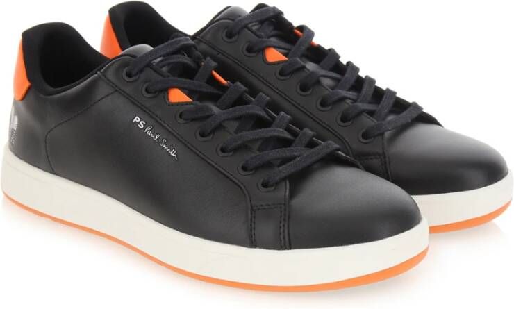 PS By Paul Smith Albany Leren Sneakers Zwart Black Heren