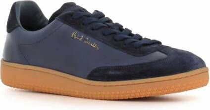 PS By Paul Smith Blauwe Leren Sneakers met Signature Stripe Blue Heren