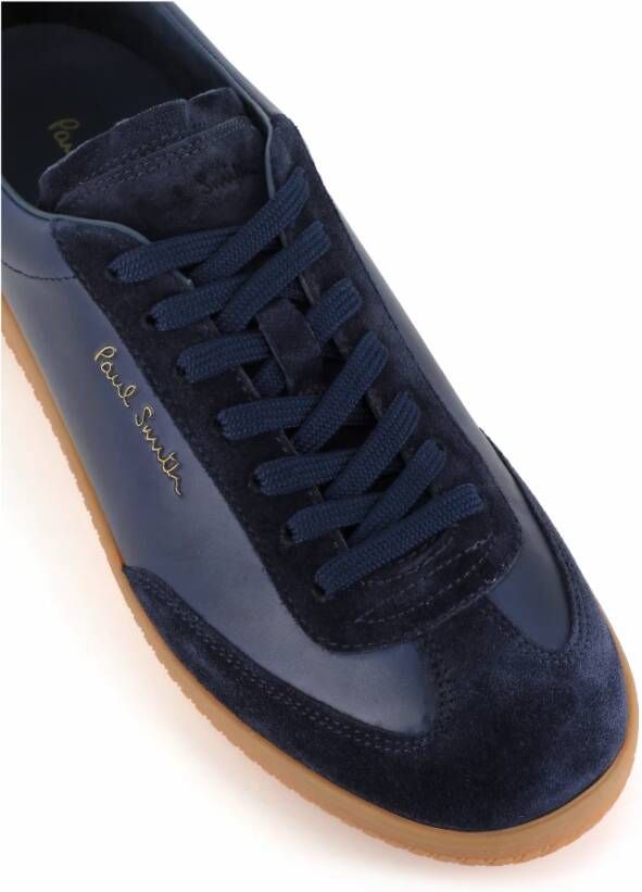 PS By Paul Smith Blauwe Leren Sneakers met Signature Stripe Blue Heren