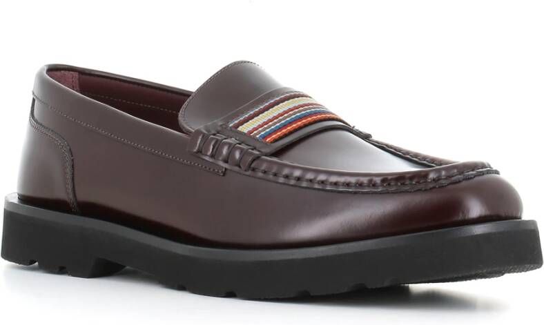 PS By Paul Smith Bordeaux Leren Mocassin Sandalen Red Heren