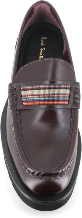 PS By Paul Smith Bordeaux Leren Mocassin Sandalen Red Heren