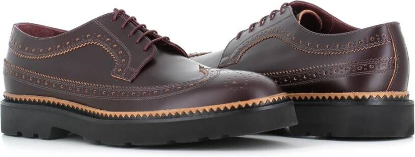 PS By Paul Smith Bordeaux Leren Schoenen met Hoge Zool Red Heren