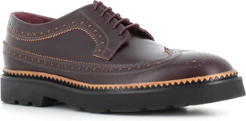 PS By Paul Smith Bordeaux Leren Schoenen met Hoge Zool Red Heren