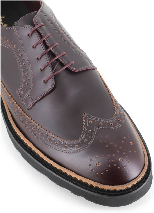 PS By Paul Smith Bordeaux Leren Schoenen met Hoge Zool Red Heren