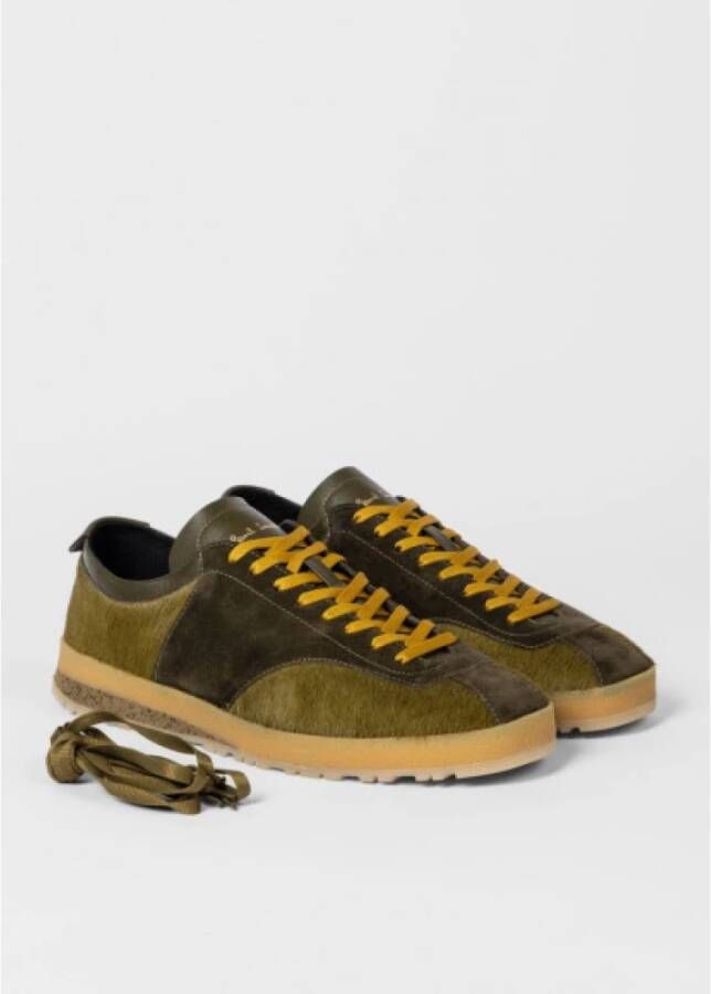 PS By Paul Smith Khaki Leren Sneakers Green Heren