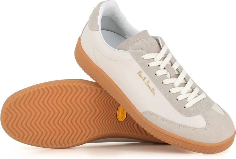 PS By Paul Smith Witte leren sneakers met Signature Stripe White Heren