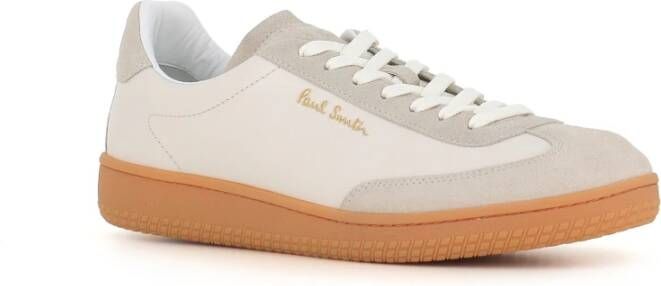 PS By Paul Smith Witte leren sneakers met Signature Stripe White Heren