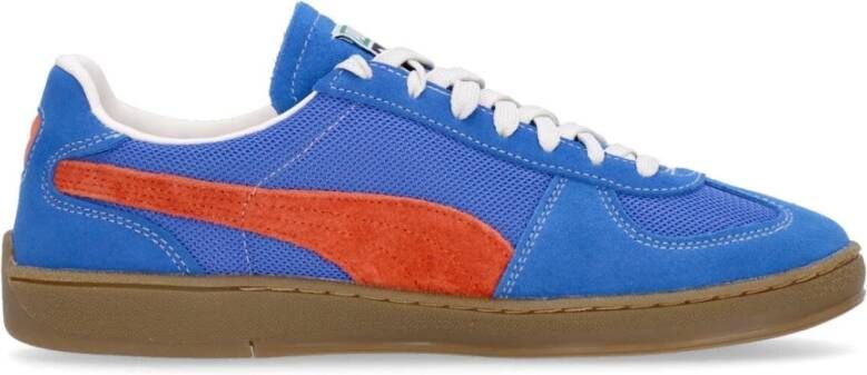 Puma Blauw Oranje Suède Lage Schoen Blue Dames