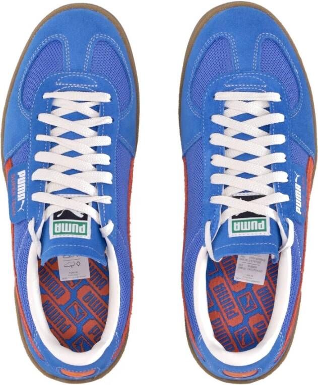 Puma Blauw Oranje Suède Lage Schoen Blue Dames