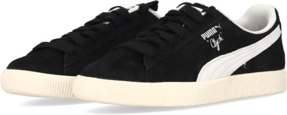 Puma Clyde Hairy Suede Lage Schoen Zwart Ivoor Black Heren