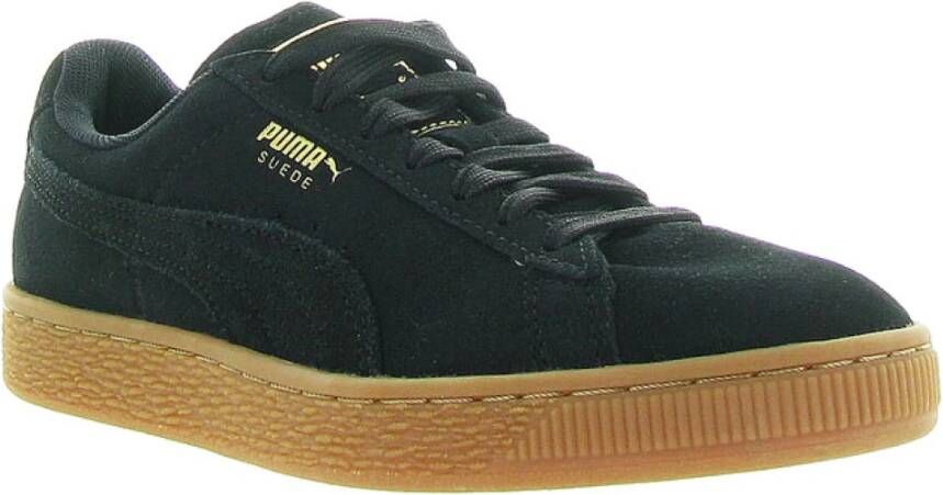 Puma Gouden Klassieke Suède Heart Satin Schoenen Black Dames