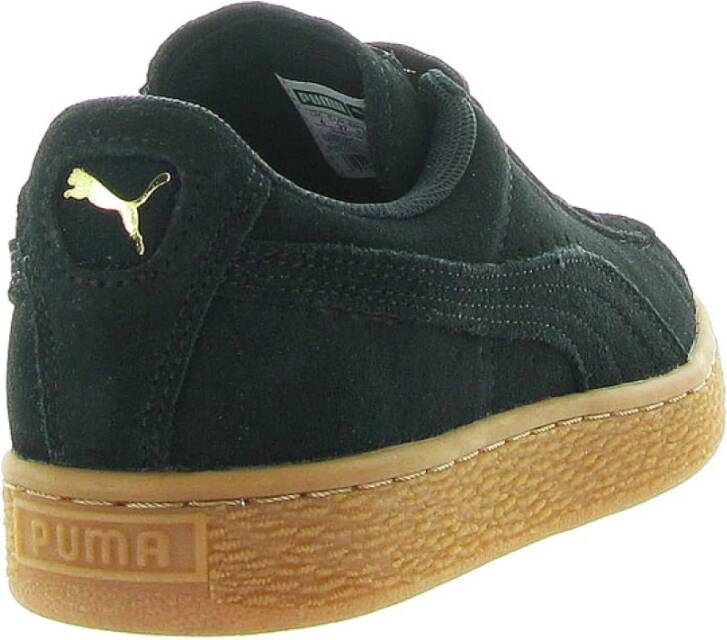 Puma Gouden Klassieke Suède Heart Satin Schoenen Black Dames