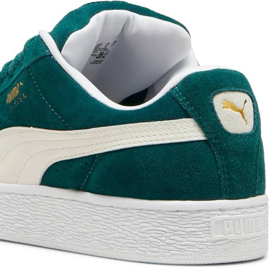 Puma Groene Suède Sneakers met Leren Details Green Heren