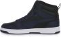 PUMA- Rebound V6 Mid Heren Sneakers Basketbalschoenen Zwart-Blauw - Thumbnail 4