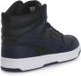 PUMA- Rebound V6 Mid Heren Sneakers Basketbalschoenen Zwart-Blauw - Thumbnail 5