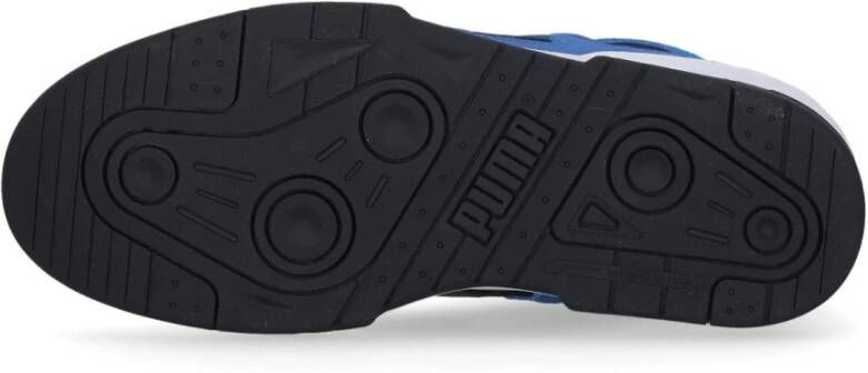 Puma Lage Leren Sneaker Wit Zwart Team Royal Multicolor Heren