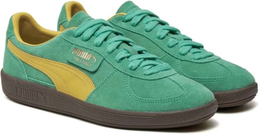 Puma Leren sneakers met suède details Green Unisex