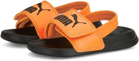 Puma Oranje Popcat Muiltjes Backstrap Sandalen Orange Unisex