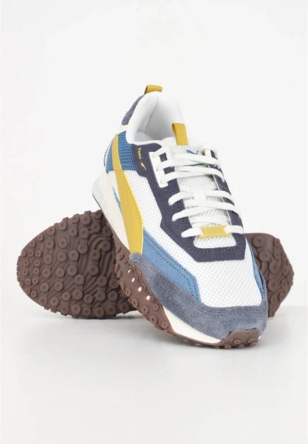 Puma Rider Preppy Sneakers Wit Blauw Geel Multicolor Heren