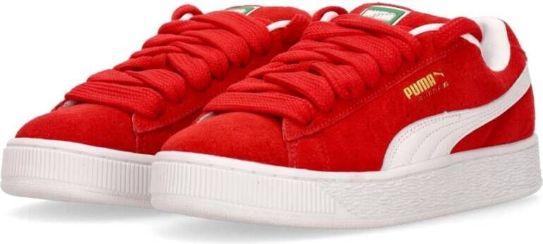 Puma Rood Wit Suède Lage Schoen Red Heren