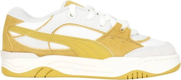 Puma Skater-geïnspireerde witte en gouden sneakers Yellow Dames