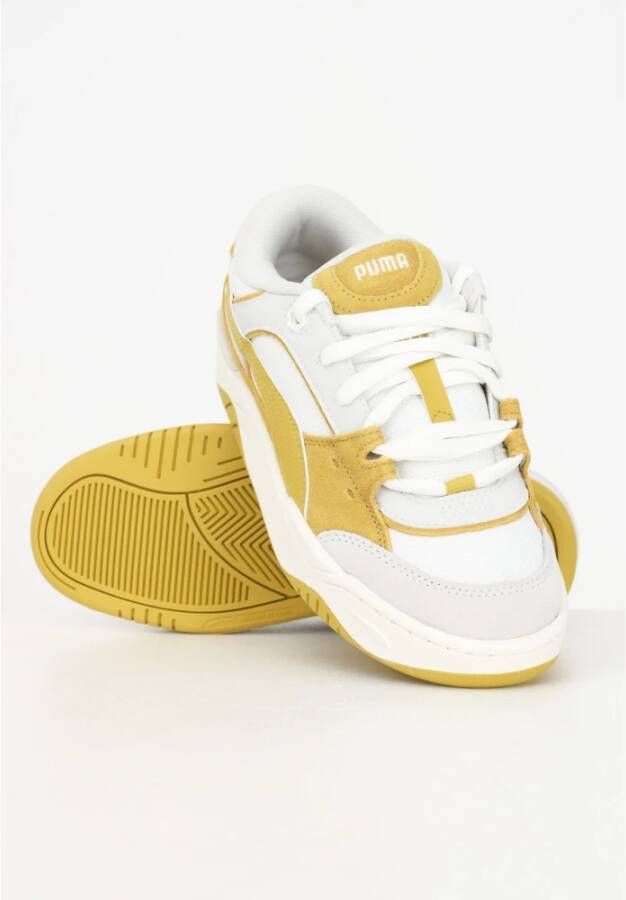 Puma Skater-geïnspireerde witte en gouden sneakers Yellow Dames