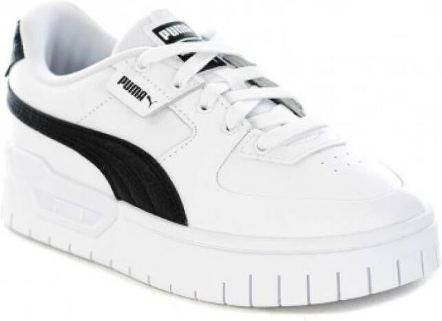 Puma Witte Leren Sneakers met Zwarte Eco-Leren Inzetstukken Wit Dames