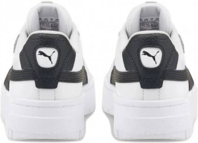Puma Witte Leren Sneakers met Zwarte Eco-Leren Inzetstukken Wit Dames
