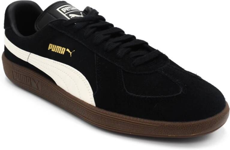 Puma Zwarte Leren Sneakers Zwart Heren