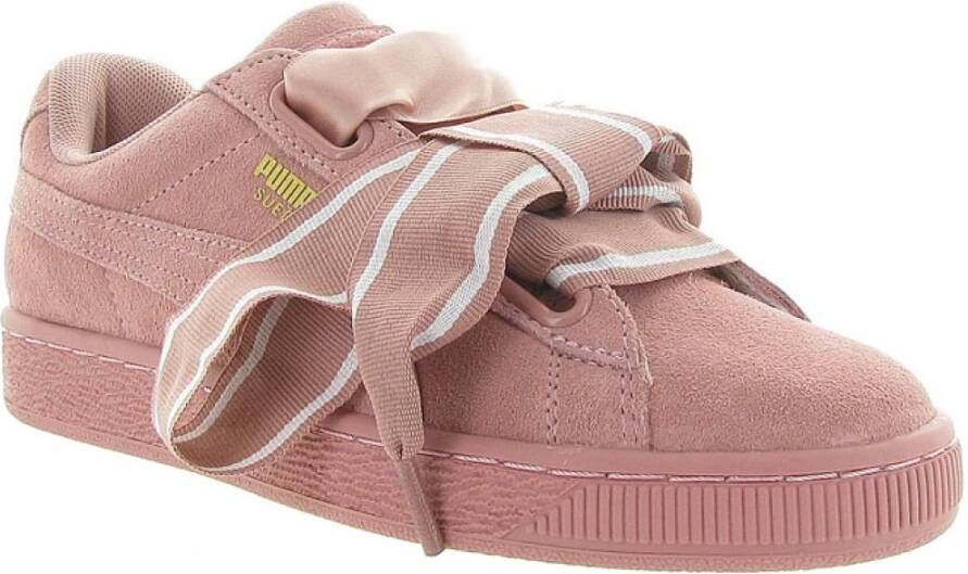 Puma Suede Heart Satin Platform Schoenen Pink Dames