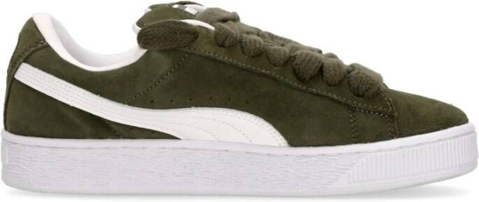 Puma Suede Lage Schoen Donker Olijf Wit Green Heren