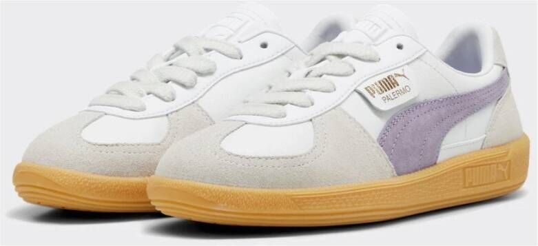 Puma Witte Leren Sneakers met Bleek Pruim Multicolor Heren