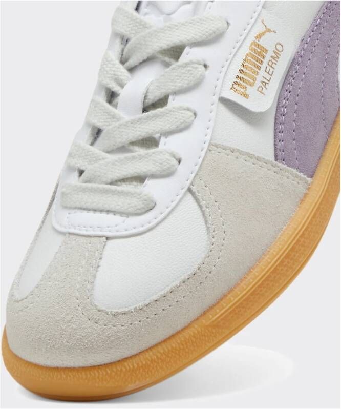 Puma Witte Leren Sneakers met Bleek Pruim Multicolor Heren