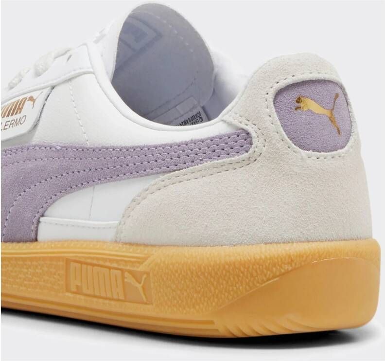 Puma Witte Leren Sneakers met Bleek Pruim Multicolor Heren