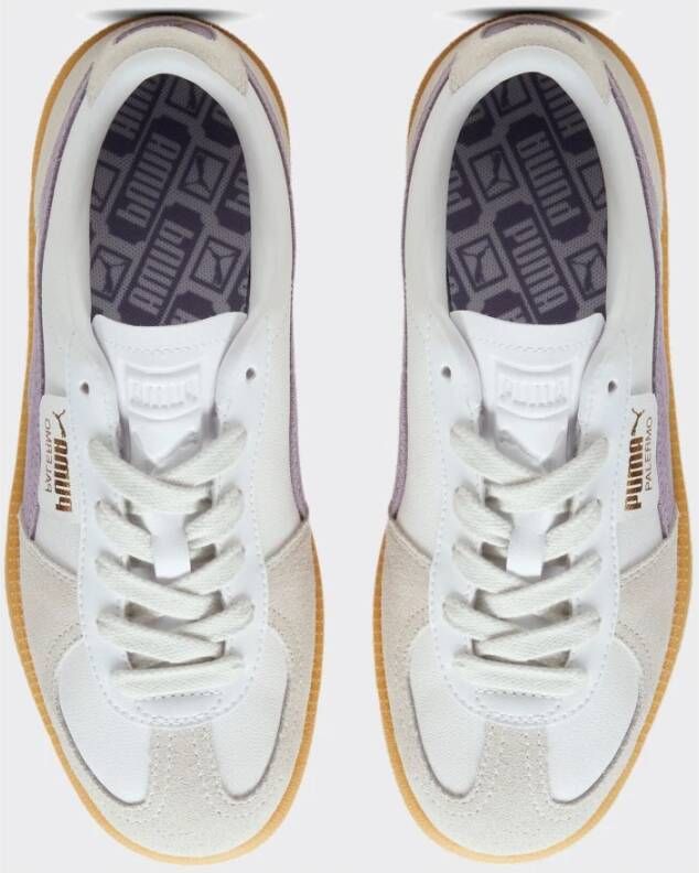 Puma Witte Leren Sneakers met Bleek Pruim Multicolor Heren