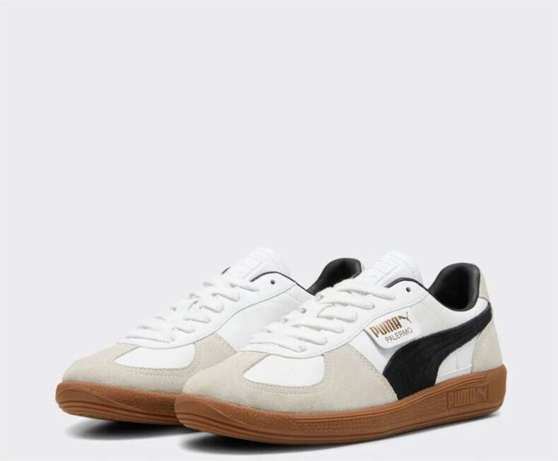 Puma Witte Leren Sneakers met Grijze Details Multicolor Heren