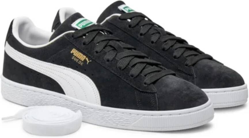 Puma Zwarte leren sneakers Black Heren