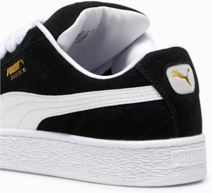 Puma Zwarte Suède Sneakers met Leren Details Black Heren