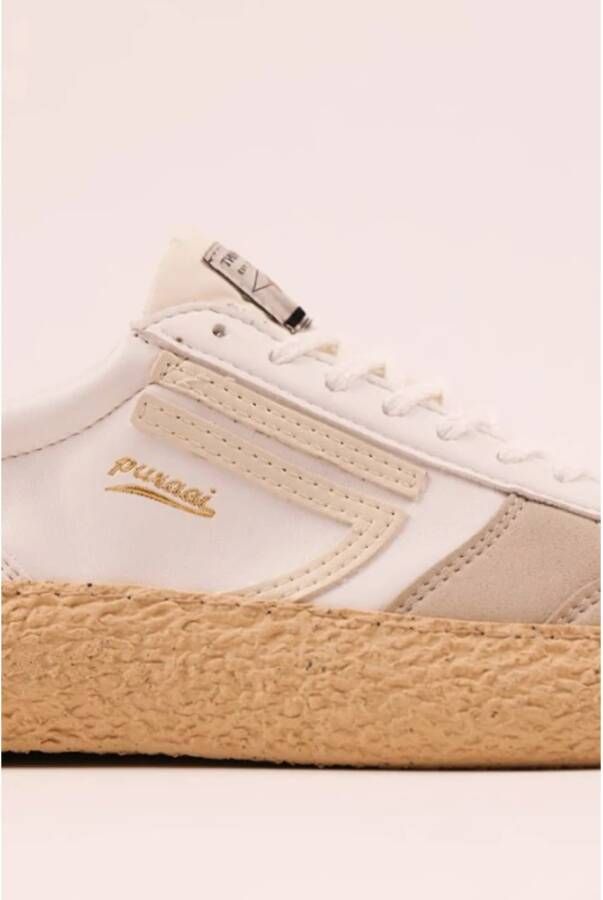 Puraai Klassieke witte vegan leren sneakers White Dames