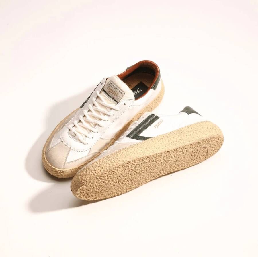 Puraai witte sneakers met groene details White Heren