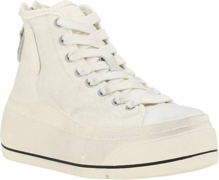 R13 Hoge Top Platform Sneakers met ritssluiting Beige Dames