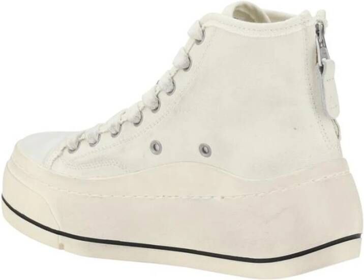 R13 Hoge Top Platform Sneakers met ritssluiting Beige Dames