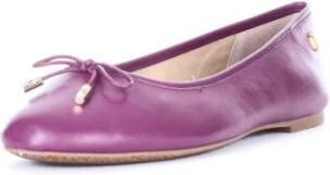 Ralph Lauren Dames Leren Ballerina Flats Paars Dames