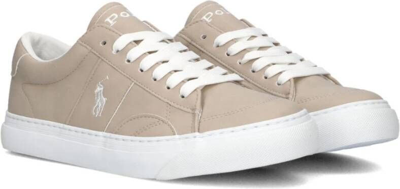 Ralph Lauren Beige Lage Sneakers met Witte Accenten Beige Heren