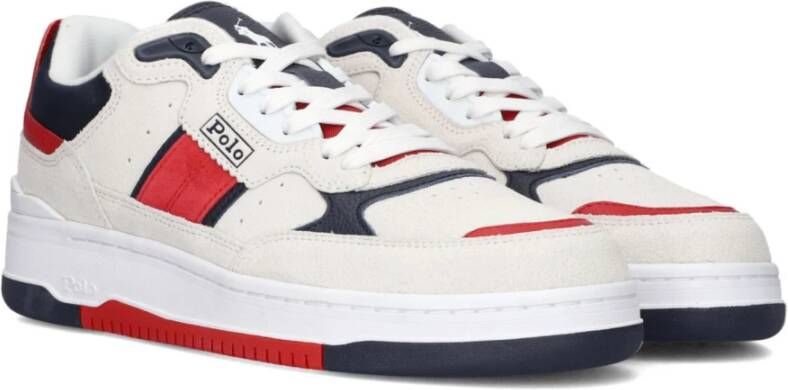 Ralph Lauren Witte Suède Retro Stijl Sneakers White Heren