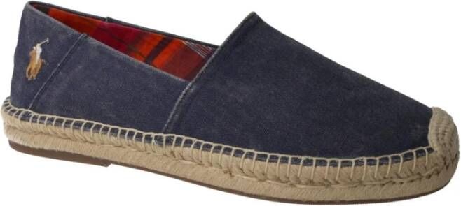 Ralph Lauren Blauwe Gewassen Canvas Espadrilles Blue Heren