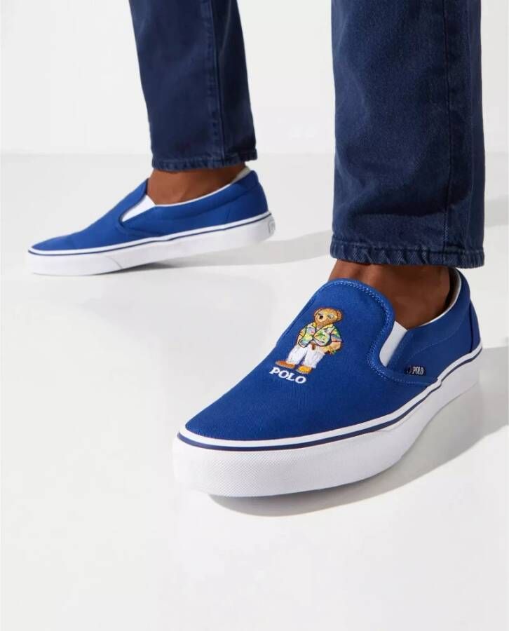 Ralph Lauren Blauwe instap sneakers Keaton Blue Heren